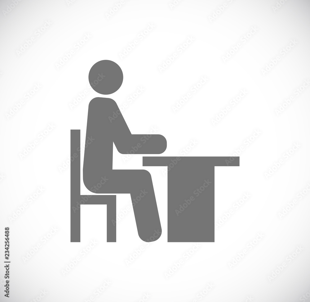 person sitting for table icon person sitting for table icon