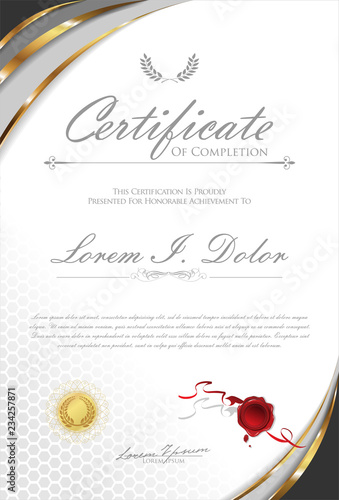 Certificate or diploma retro template