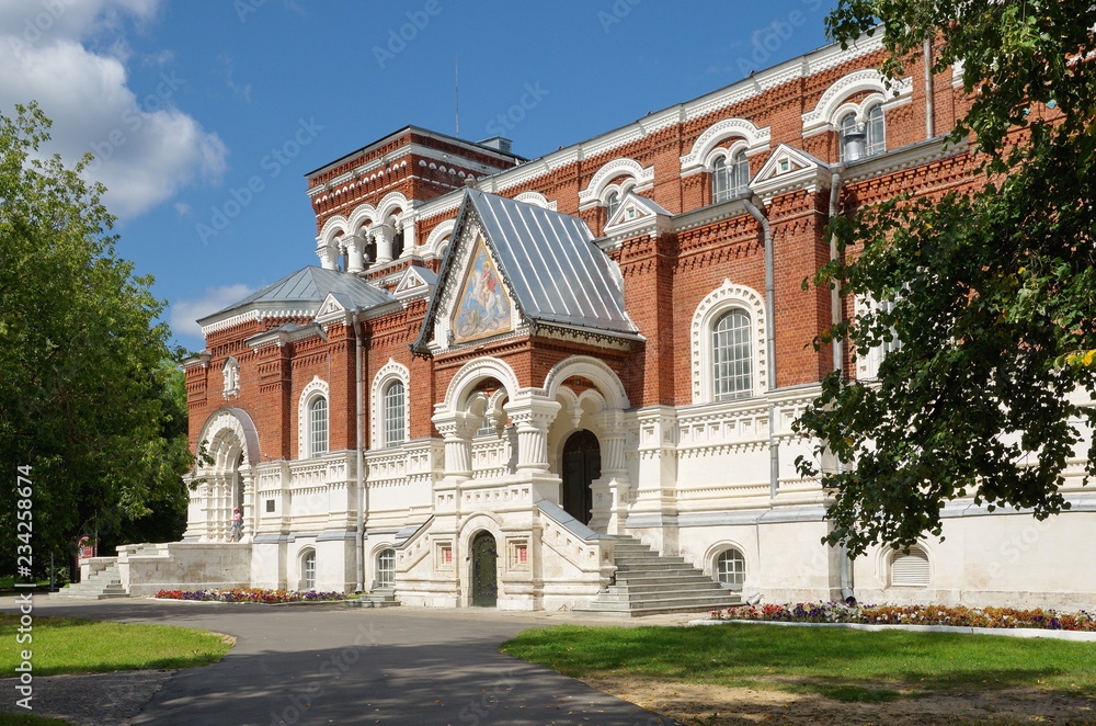 Gus-Khrustalny, Vladimir region, Russia - August 18, 2018: The Museum of crystal behalf Maltsov, located in St. George's Cathedral
