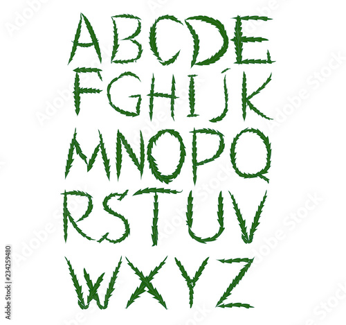 Alphabet. Letter of weed. 