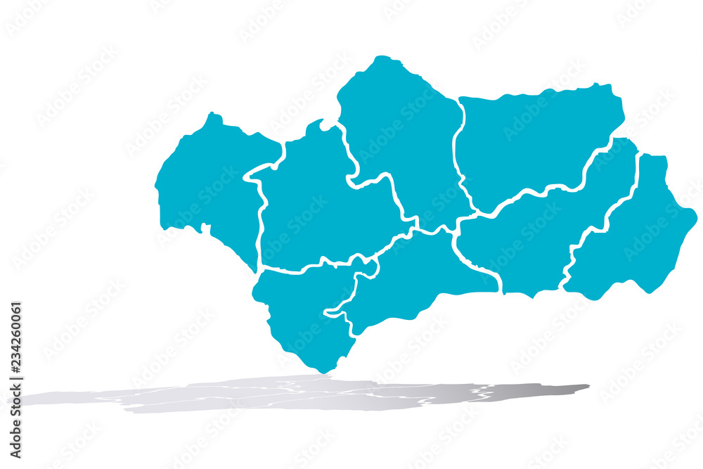 Obraz premium Mapa azul de Andalucía.