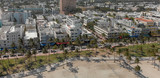 Aerial view of Miami Beach skyline and coastline on a sunny day, Florida