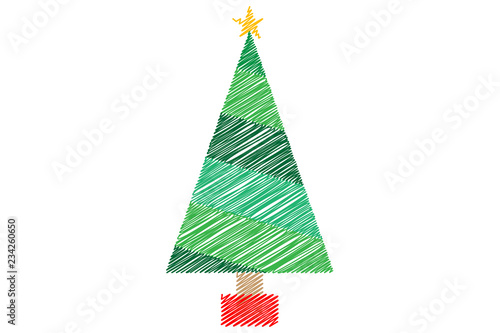 Árbol de navidad dibujado a mano.