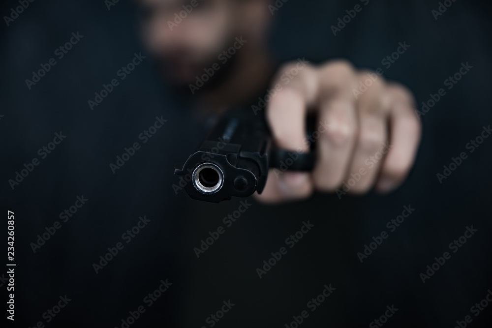 Man hand shooter Man hand shooter