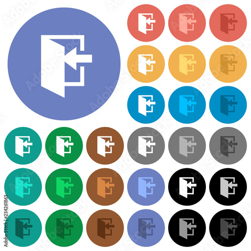 Enter round flat multi colored icons