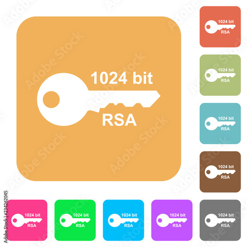 1024 bit rsa encryption rounded square flat icons