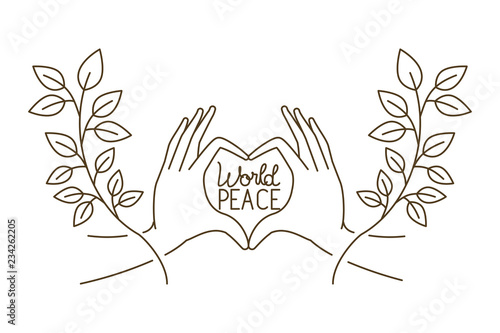 hands forming a symbol of heart and world peace avatar character