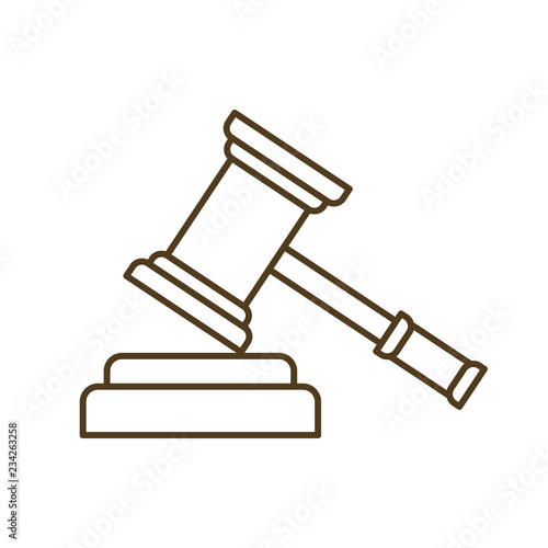 judge's hammer isolated icon