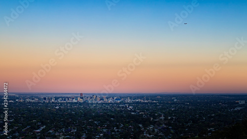 view of Adelaide city at sunrise