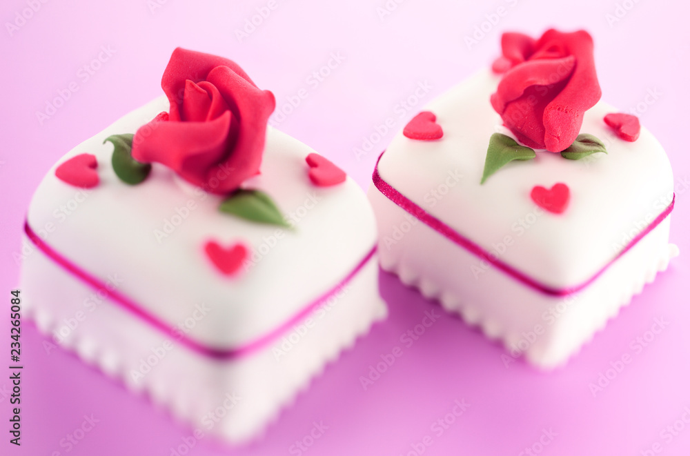 TWO ICED LOVE CAKES TWO ICED LOVE CAKES