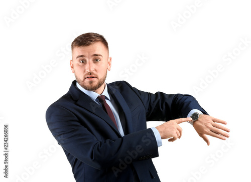 Emotional business man with...