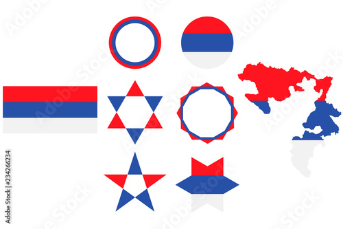 Icon set of colors of the Repianlika flag Srpska