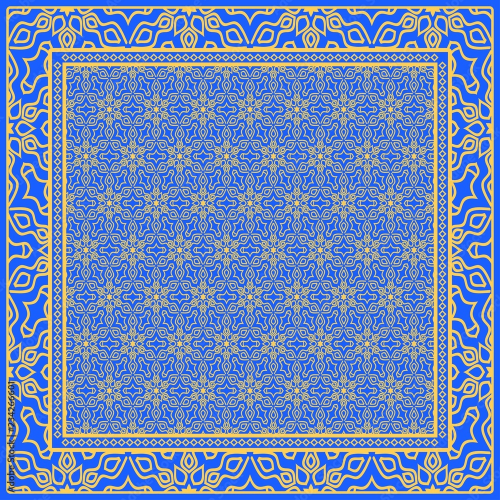 Geometric Pattern with hand-drawing floral ornament. illustration. For fabric, textile, bandana, scarg, print. Geometric Pattern with hand-drawing floral ornament. illustration. For fabric, textile, bandana, scarg, print.