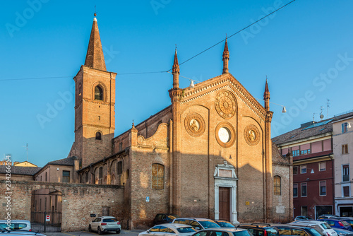 View at the facade of church of San Stefano in Ferrara - Italy photo