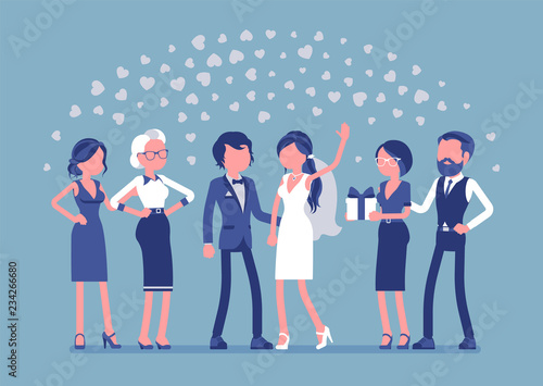 Wedding ceremony, newlywed, guests