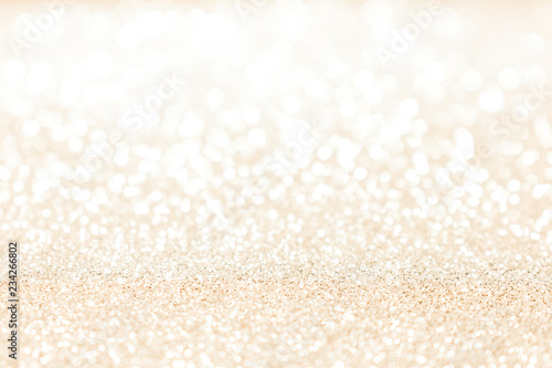 Gold glitter vintage lights background.