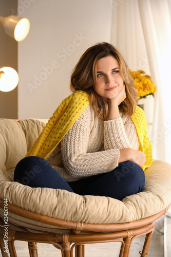Beautiful young woman resti...