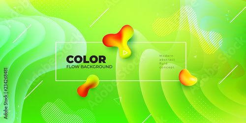 Liquid color background design. Green Fluid gradient shapes composition. Futuristic design posters. Eps10 vector.