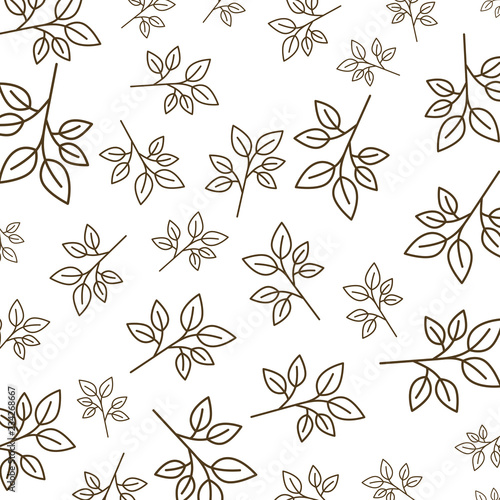 beautiful leafs pattern background isoalted icon