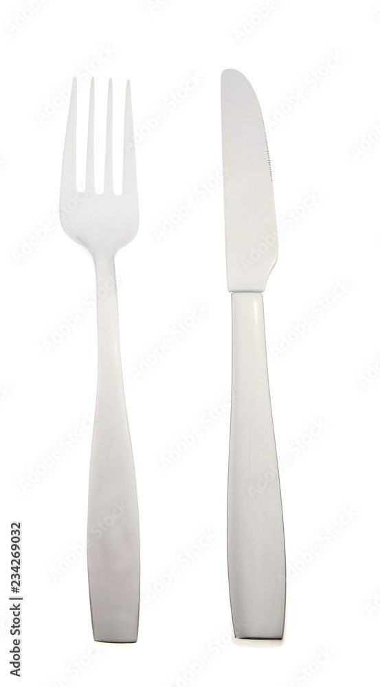 Knife and fork isolated on white background Knife and fork isolated on white background