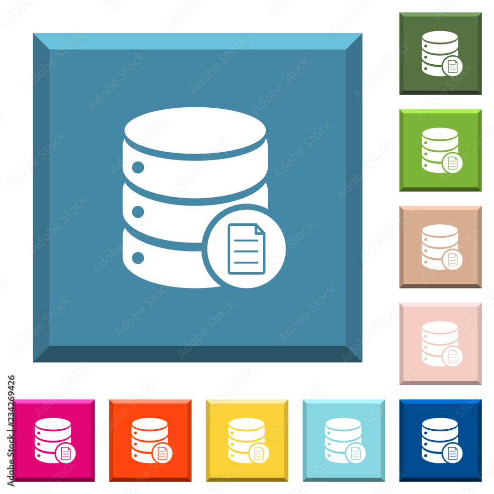 Database properties white icons on edged square buttons Database properties white icons on edged square buttons