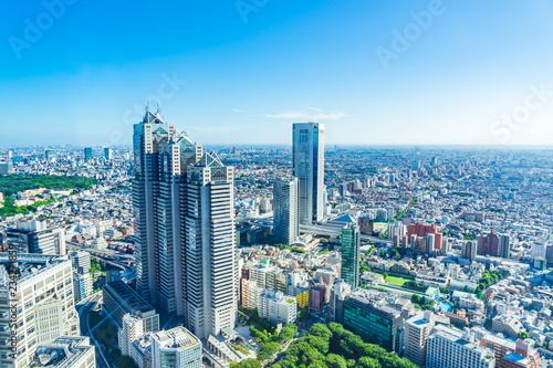 skyline aerial view of shinjuku in Tokyo  Japan