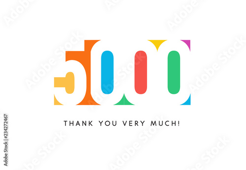 Five thousand subscribers baner. Colorful logo for anniversary day.
