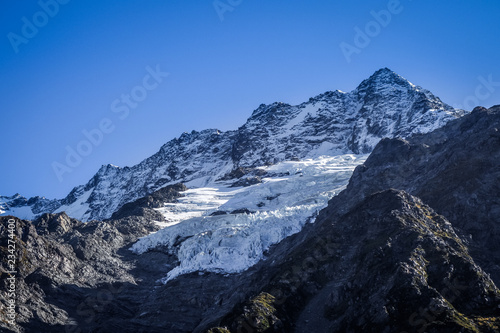 Glacier in Hooker Valley, Mount Cook, New Zealand