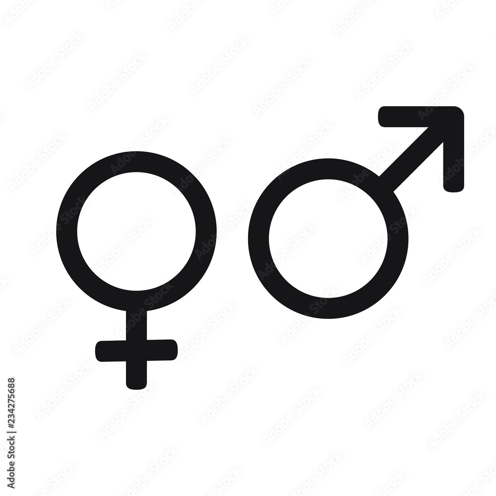 Gender sign vector icon. Men and woomen concept icon. Gender sign vector icon. Men and woomen concept icon.