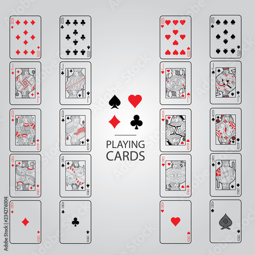 Illustration of playing cards. Quality image, classic design.