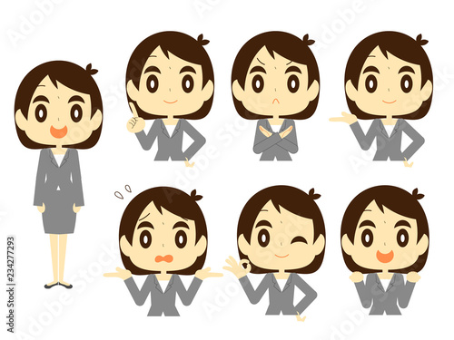 女性会社員のイラストアイコン