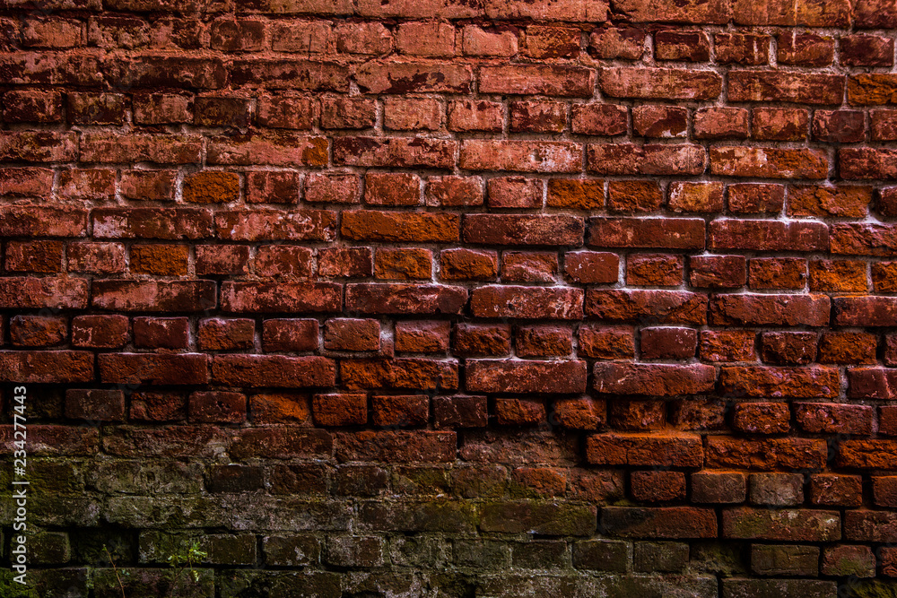 Fototapeta premium dark old brick masonry