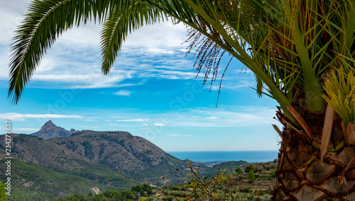 View to the sea and mountains from Guadalest town in Spain