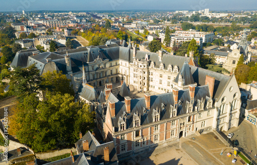 View from drone of Royal Chateau de Blois photo