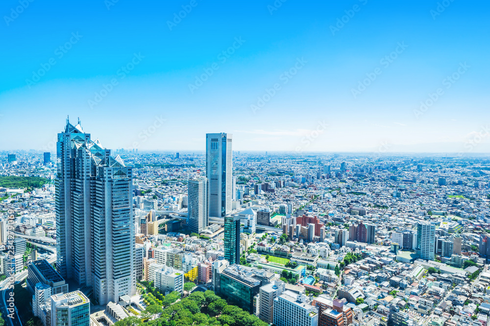 Fototapeta premium skyline aerial view of shinjuku in Tokyo, Japan