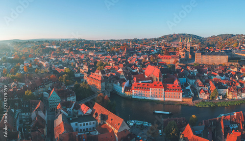 Obraz na płótnie Morning in Bamberg w salonie