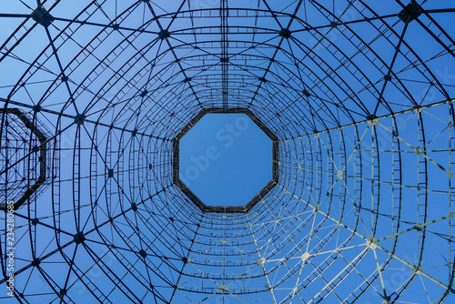 old framework of a cooling tower