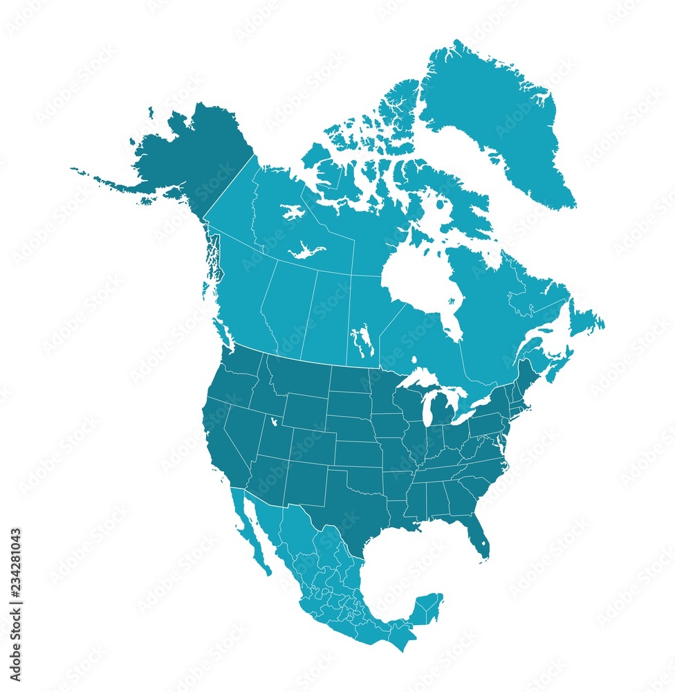 Fototapeta premium Map of North America