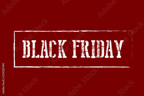 Illustrazione testo BLACK FRIDAY, nero e rosso, vettoriale evento