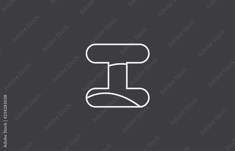 alphabet letter i black white logo company icon design alphabet letter i black white logo company icon design