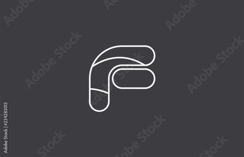 alphabet letter f black white logo company icon design