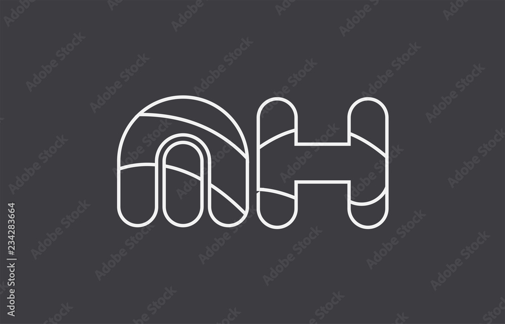 alphabet letter mh m h combination black white logo company icon design alphabet letter mh m h combination black white logo company icon design