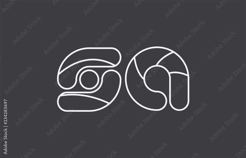 alphabet letter sa s a combination black white logo company icon design