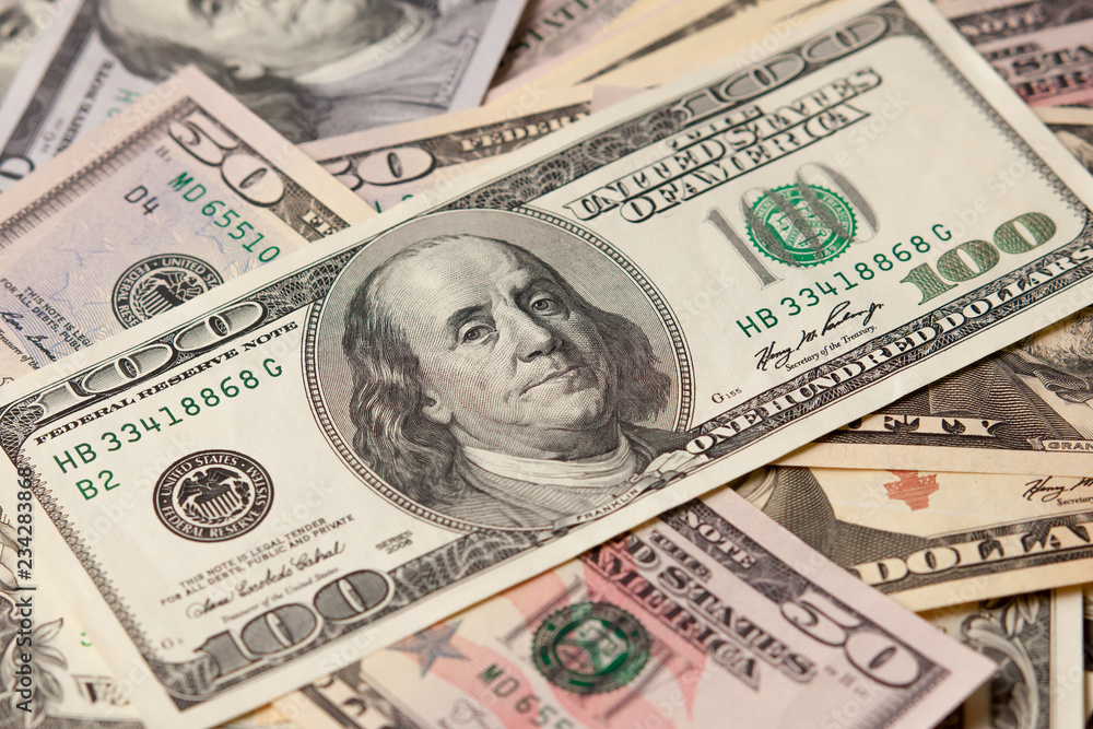 Dollars close-up. Background texture Dollars close-up. Background texture