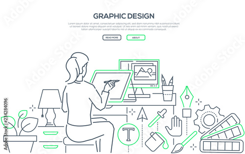 Graphic design - modern line design style web banner