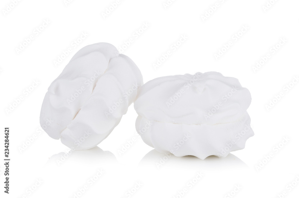 Sweet dessert group of white zephyr marshmallows isolated on white background, Sweet dessert group of white zephyr marshmallows isolated on white background,