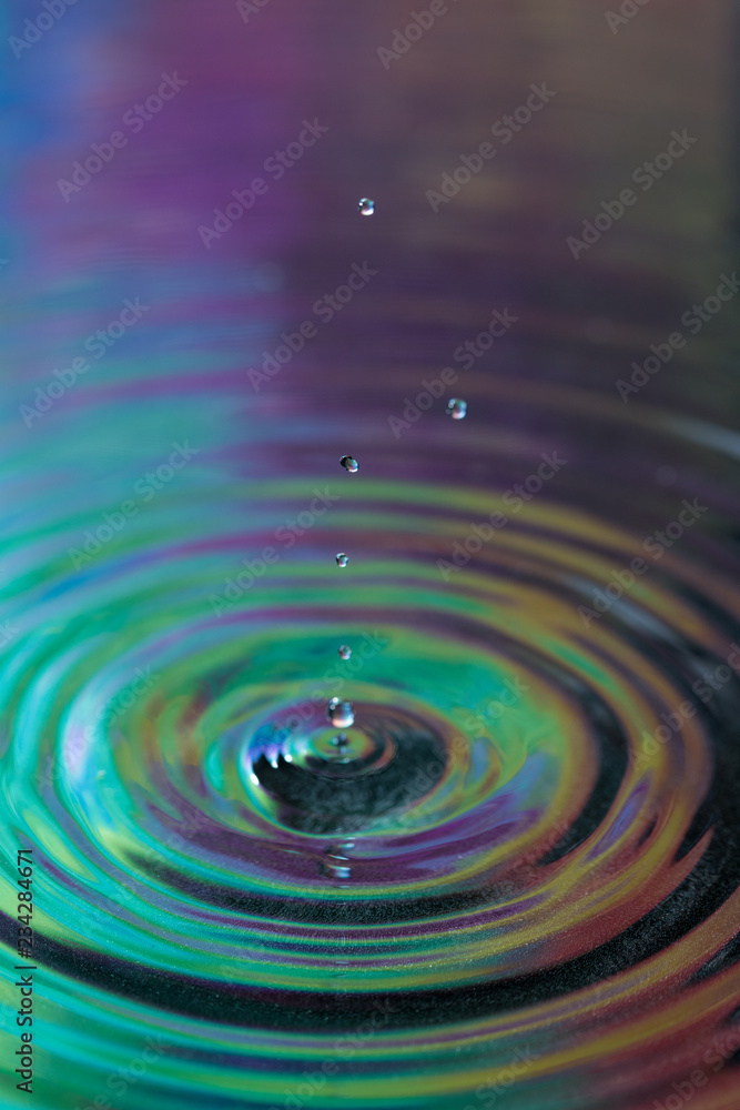 water drop splash colorful