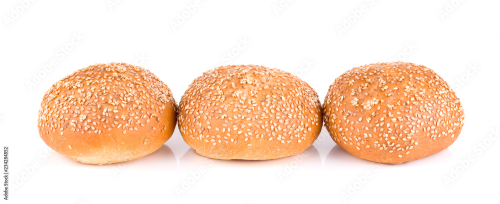 group of sandwich bun with sesame seeds isolated on white background group of sandwich bun with sesame seeds isolated on white background