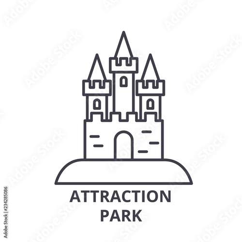 Attraction park line icon concept. Attraction park vector linear illustration, sign, symbol