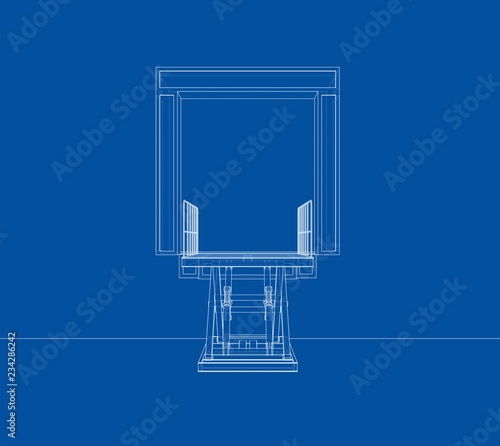 Dock leveler concept. Vector